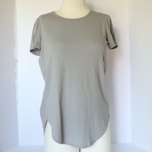 Soft grey Theory top (t-shirt front/cotton back)